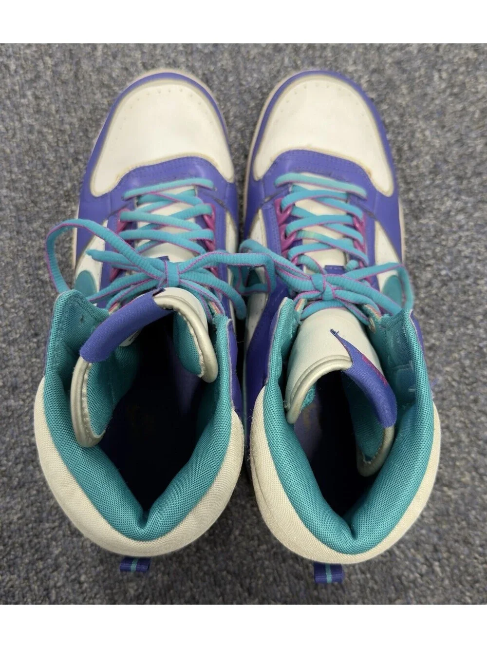 Nike Vintage High Top Sneakers Purple Teal Pink White Mens Size 12 365949-531